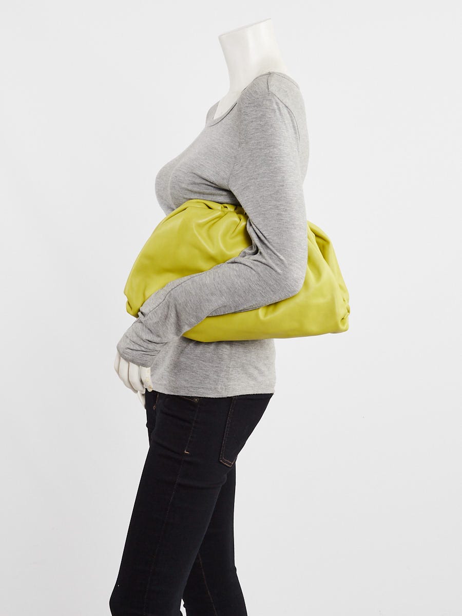 Bottega Veneta Lime Green Leather The Pouch Clutch Bag