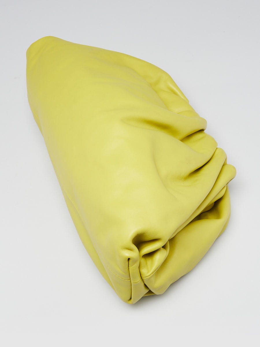 Bottega Veneta Lime Green Leather The Pouch Clutch Bag | Yoogi's