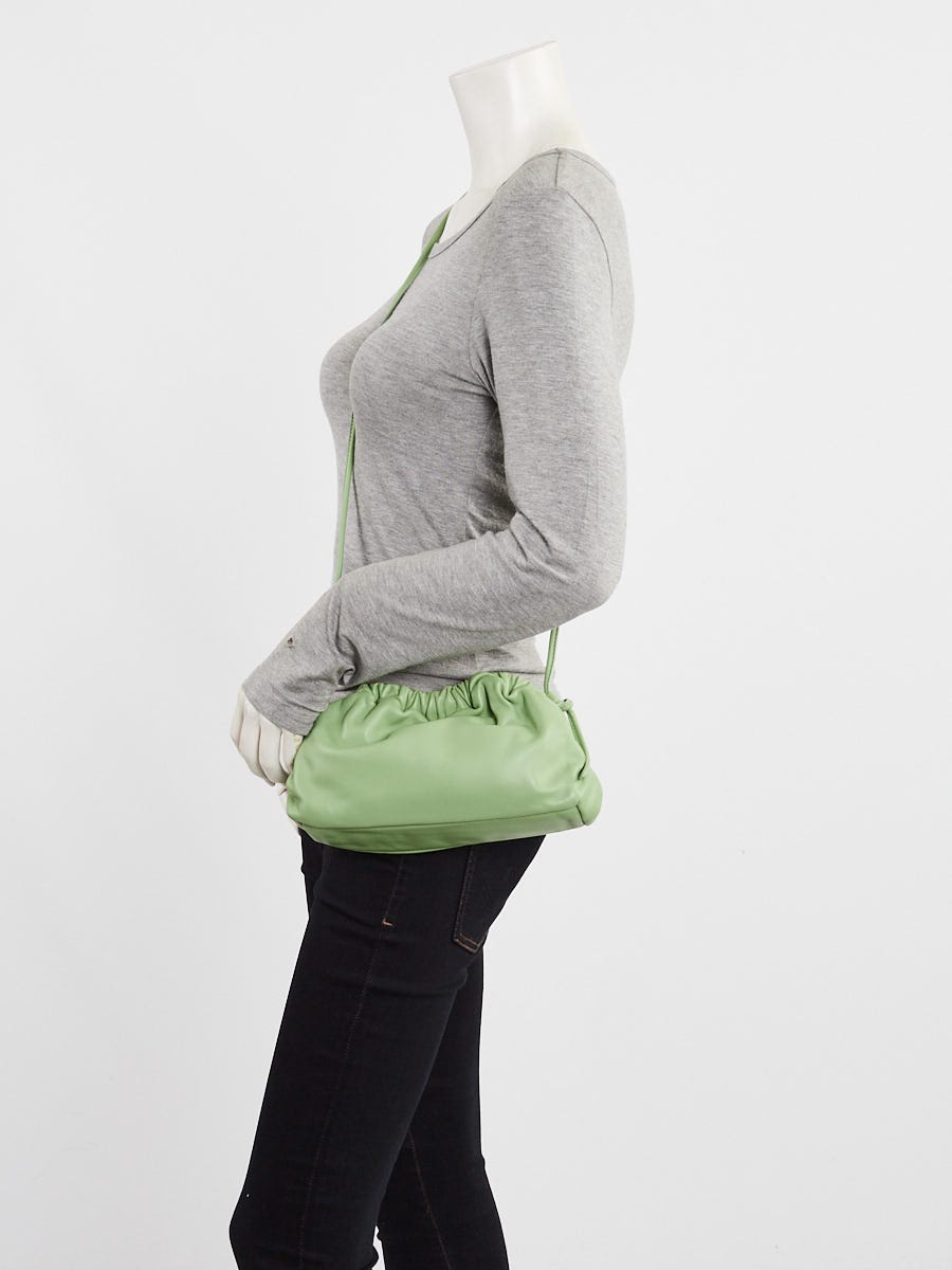 Mansur Gavriel Pale Green Lambskin Leather Mini Cloud Clutch Bag