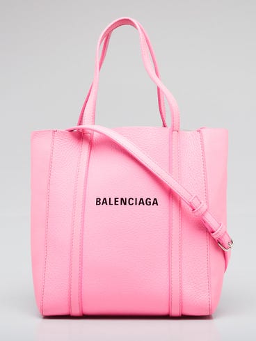 Balenciaga Neon Pink Calfskin Leather XXS Tote Bag