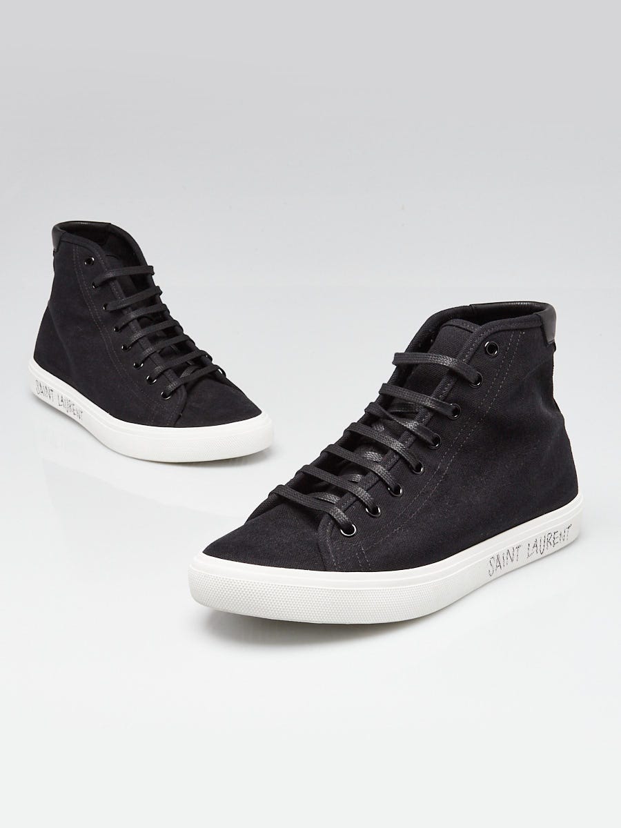 Yves Saint Laurent Black Canvas Malibu High Top Sneakers