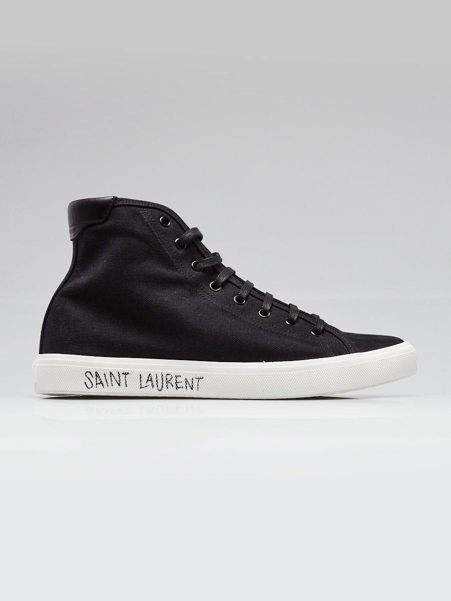 【サンローラン】Saint Laurent Malibu Sneakers Canvas Black Saint Laurent Malibu Sneakers Canvas and Leather Black