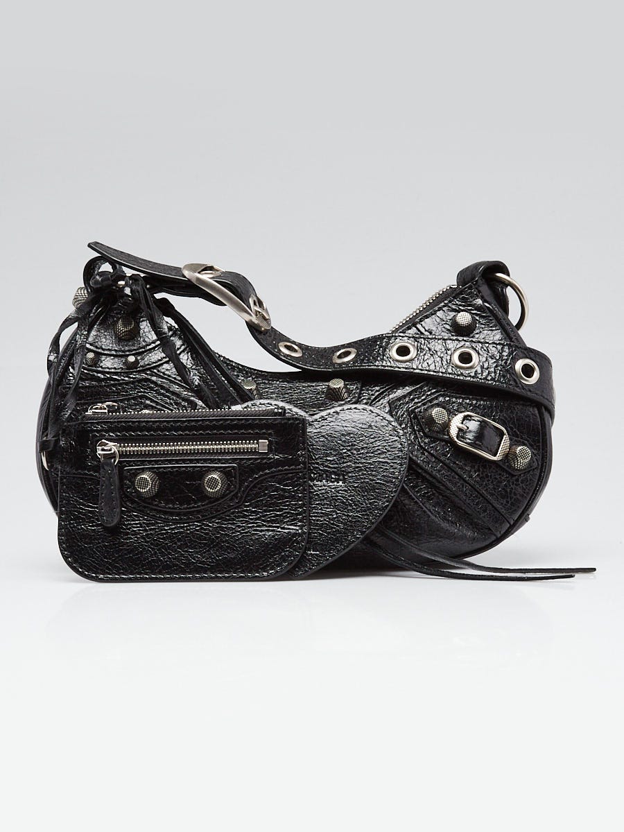 Balenciaga Black Lambskin Leather Le Cagole XS Crossbody Bag