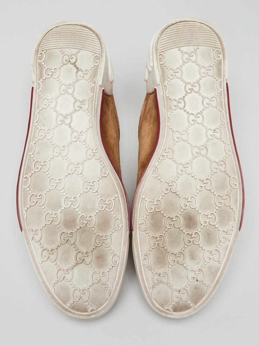 Gucci Light Camel Suede Low-Top Boulevard Sneakers Size 7.5/38