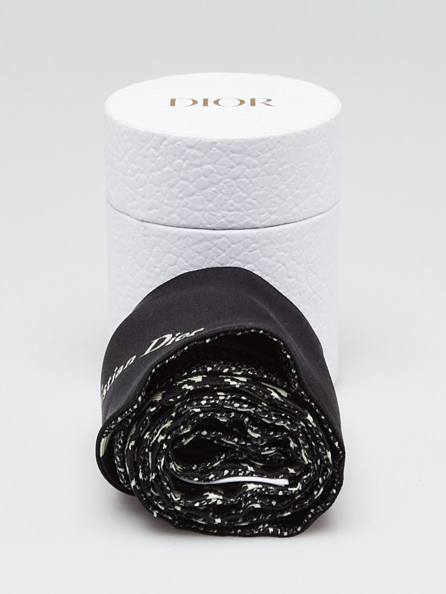 Christian Dior Houndstooth Printed Silk Mitzah Scarf | Yoogi's Closet