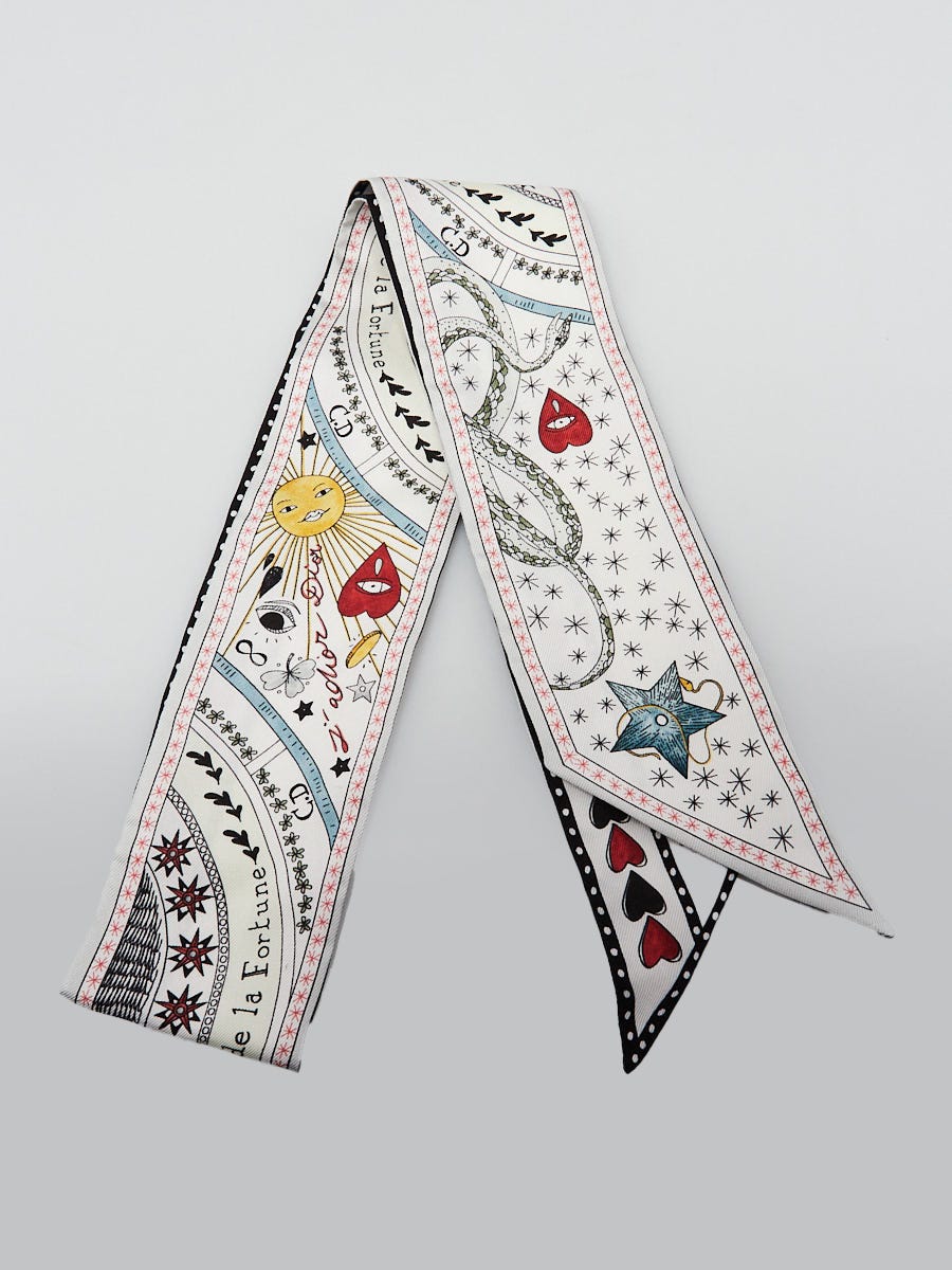 Christian Dior White/Multicolor La Roue De La Fortune Mitzah