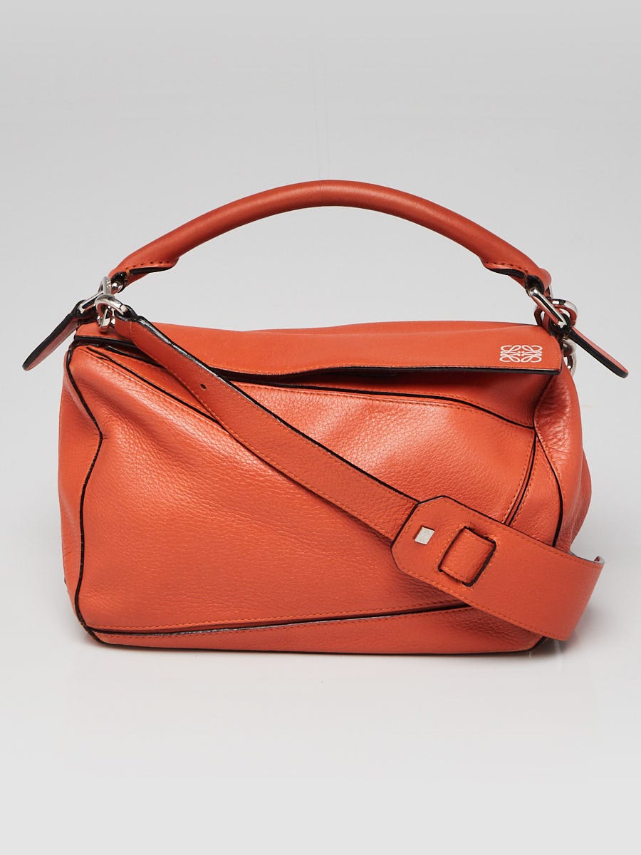 Loewe Orange Calfskin Leather Small Puzzle Bag | Yoogi's Closet