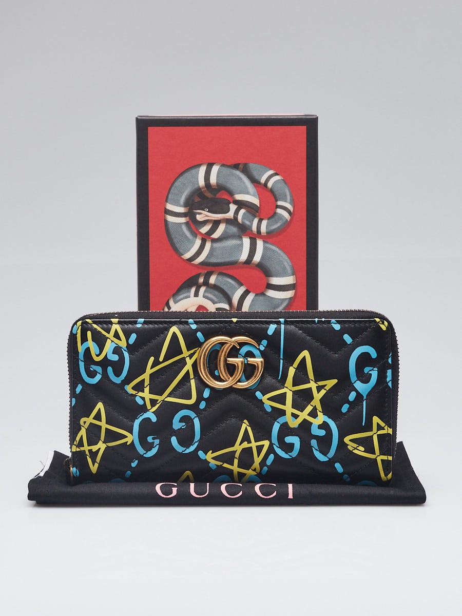 Gucci Black Multicolor Quilted Leather Gucci Ghost Metalasse