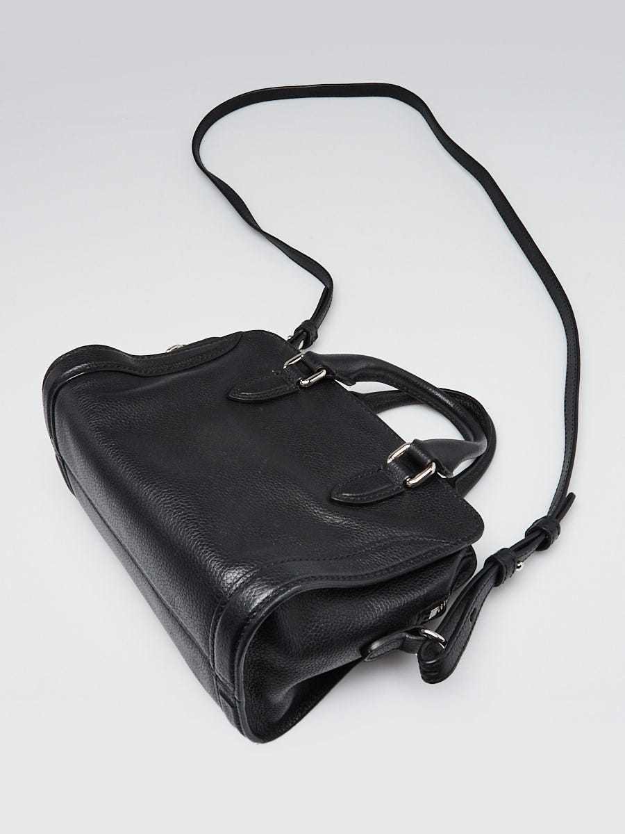 Alexander McQueen Black Pebbled Leather Mini Skull Padlock