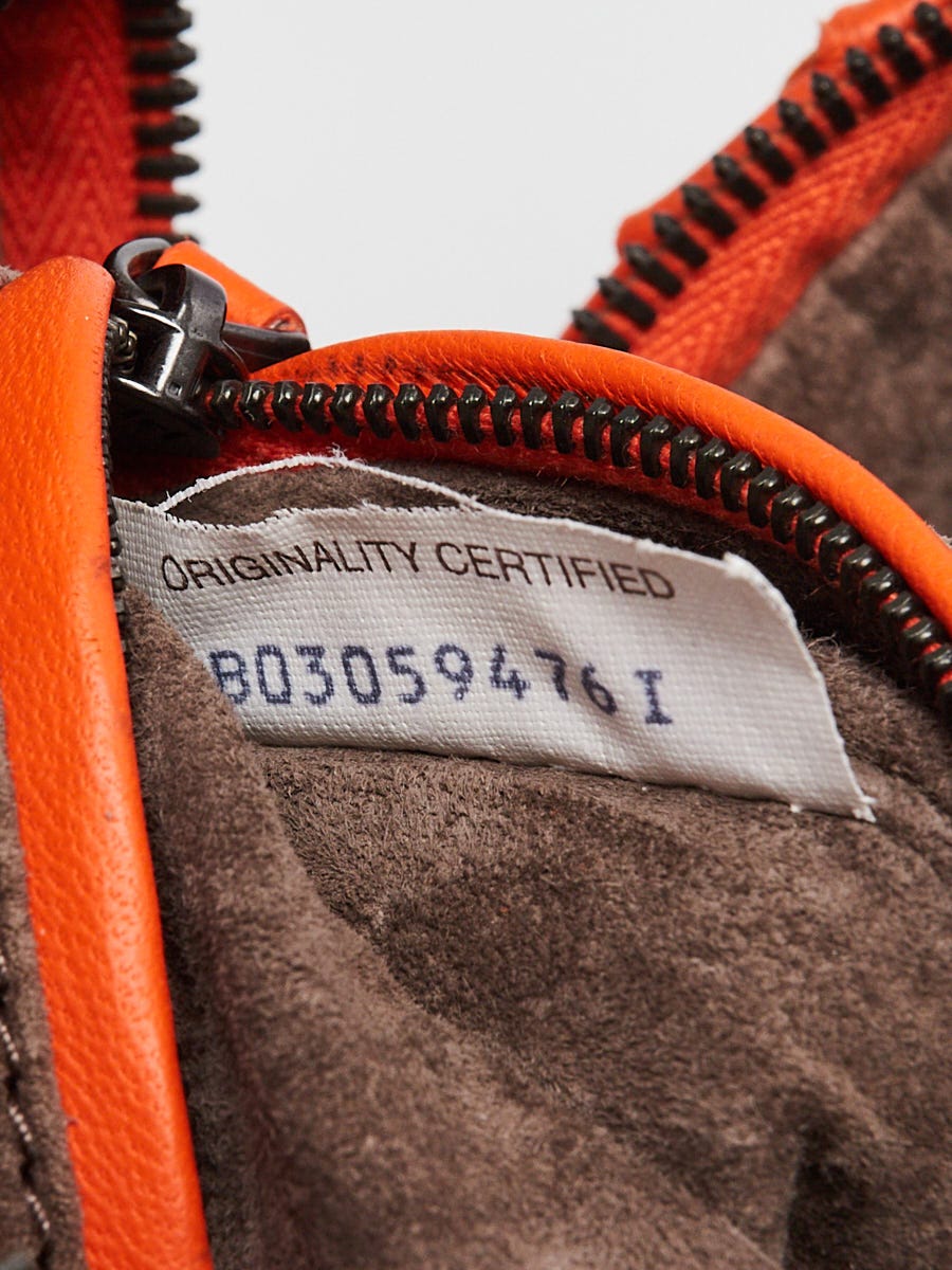 Bottega Veneta Orange Intrecciato Woven Nappa Leather Cube