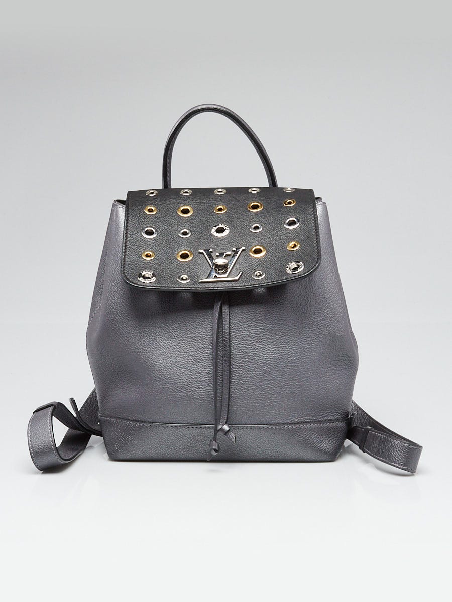 Louis Vuitton Grey/Black Leather Eyelets Lockme Backpack Bag