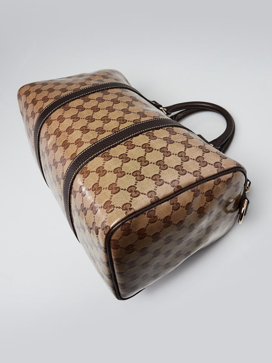 Gucci Beige/Ebony GG Crystal Canvas Medium Joy Boston Bag