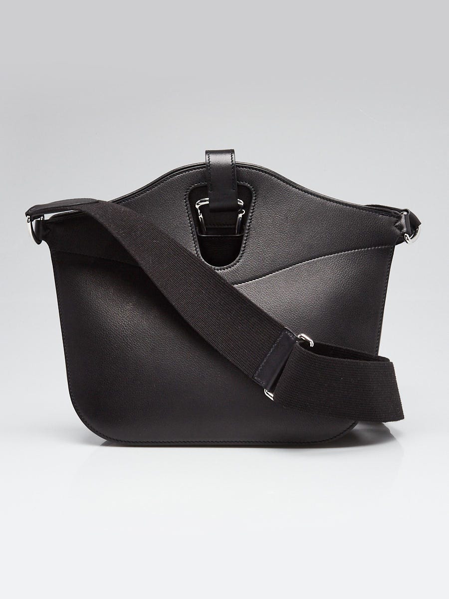 Hermes Black Evercolor Leather Palladium Plated Attelage Bag