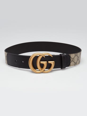 Gucci Beige/Ebony Supreme Coated Canvas Double G Belt Size 75/30