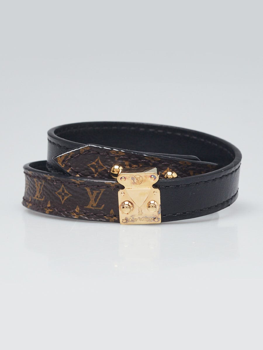 Louis Vuitton Noir Monogram Lockit Bracelet Size 17