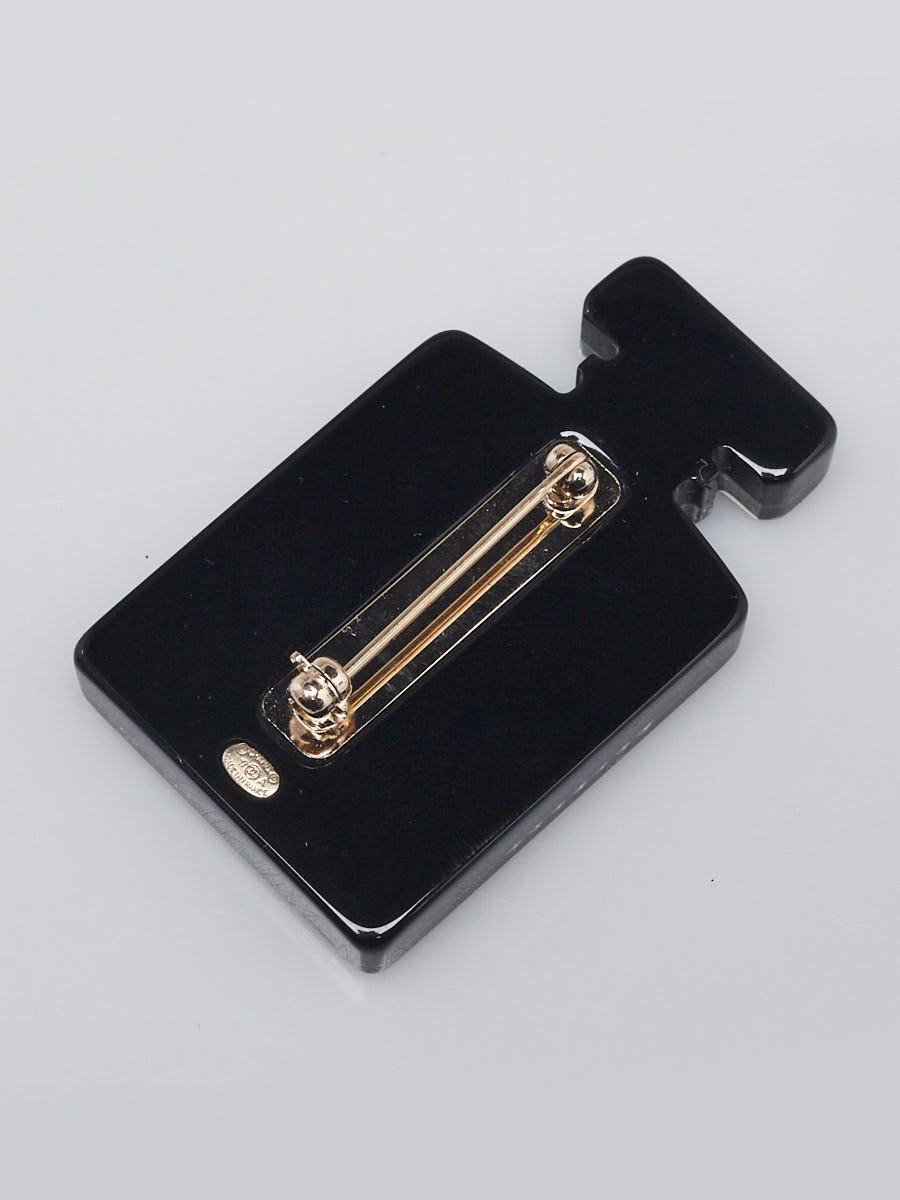 香水　まとめ売り　CHANEL HELMES DIOR BOSS VERSACE NEW in BOX Large REV Chanel Brooch Pin Gold Black Leather
