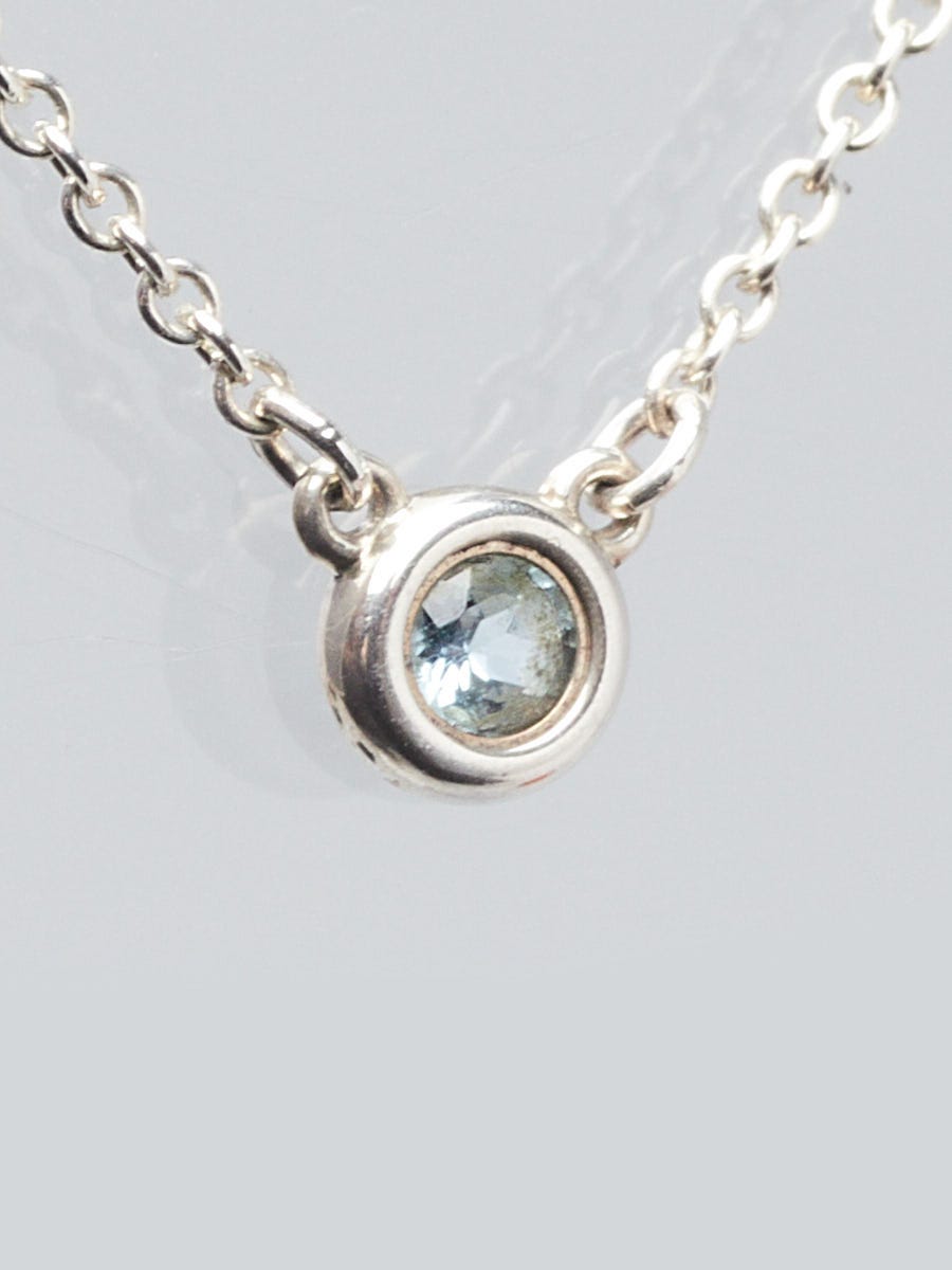 Tiffany 
Co. Sterling Silver and Aquamarine Elsa Peretti Color by the Yard Necklace