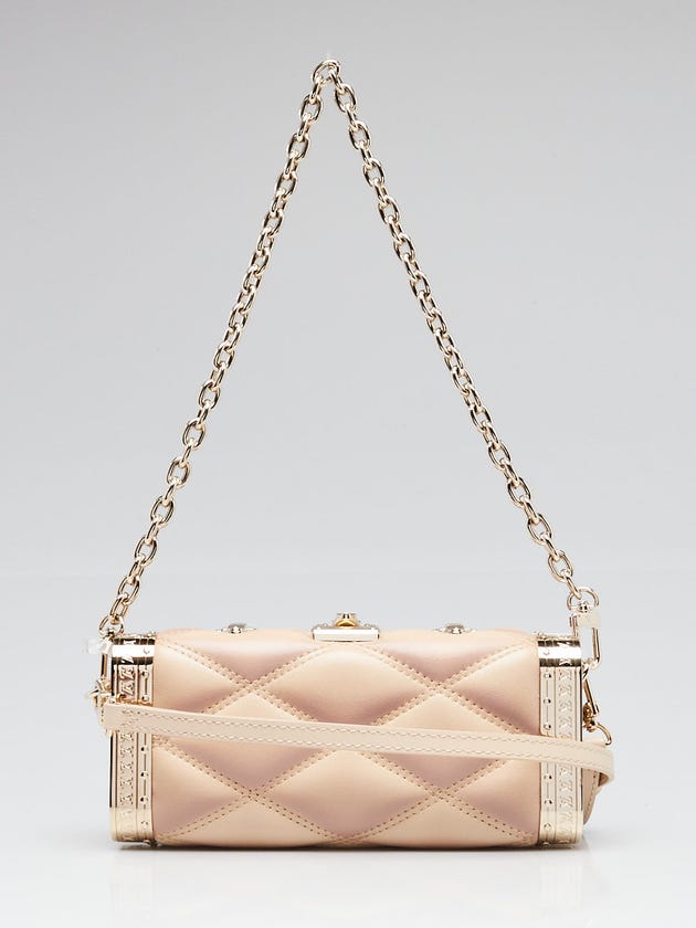 Louis Vuitton Beige Quilted Lambskin GO-14 Malletage Minaudière Bag