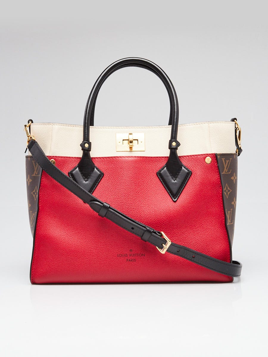 Louis Vuitton トートバッグ ホワイト/レッド/ブラック Louis Vuitton Red/Beige/Black Leather On My Side MM Bag | Yoogi's