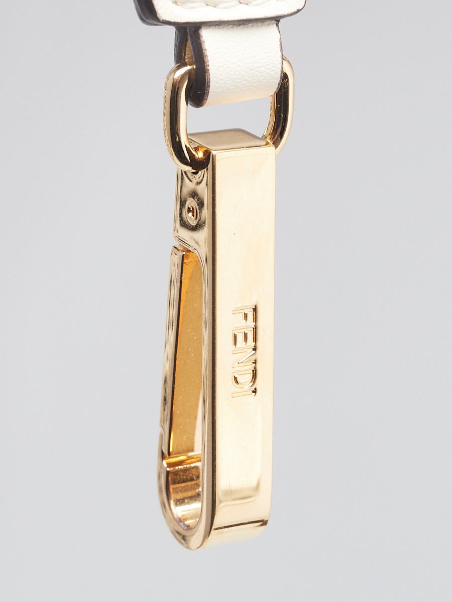 Fendi White Zucchino Jacquard Fabric Shoulder Strap