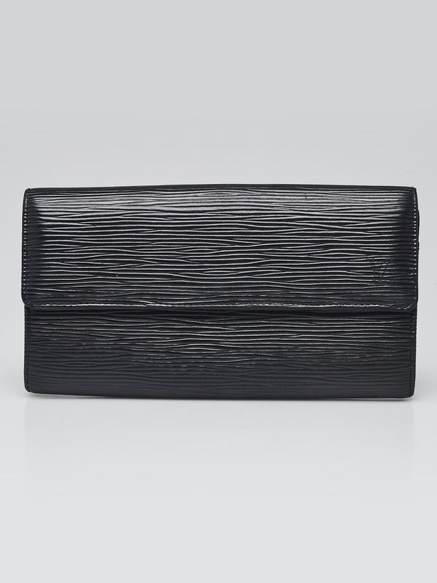 Louis Vuitton Black Epi Leather Long Flap Wallet