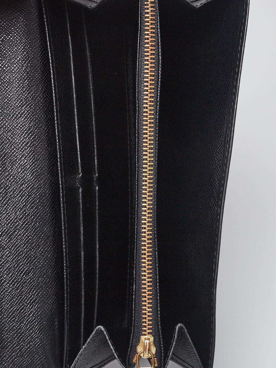 Louis Vuitton Black Epi Leather Long Flap Wallet