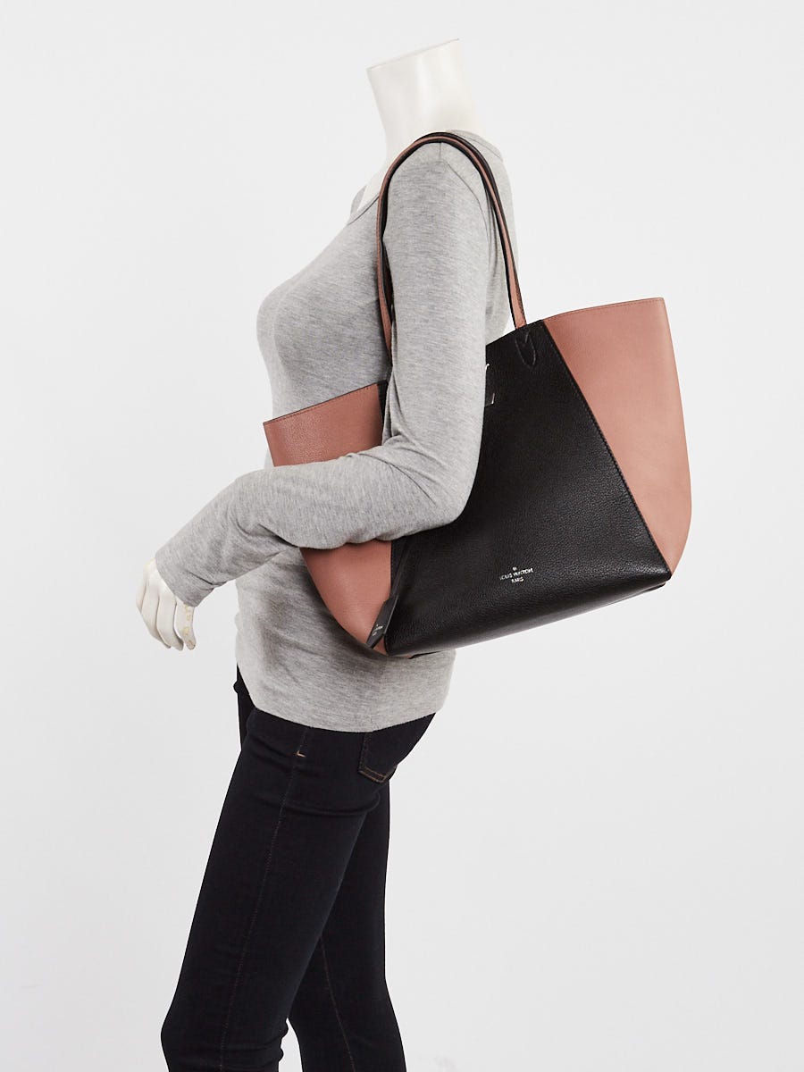 Louis Vuitton Rose/Black Leather Lockme Cabas Tote Bag