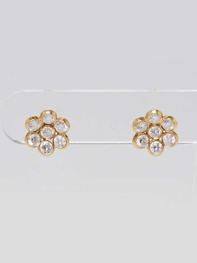 Bvlgari 18k Gold and Diamond Flower Stud Earrings