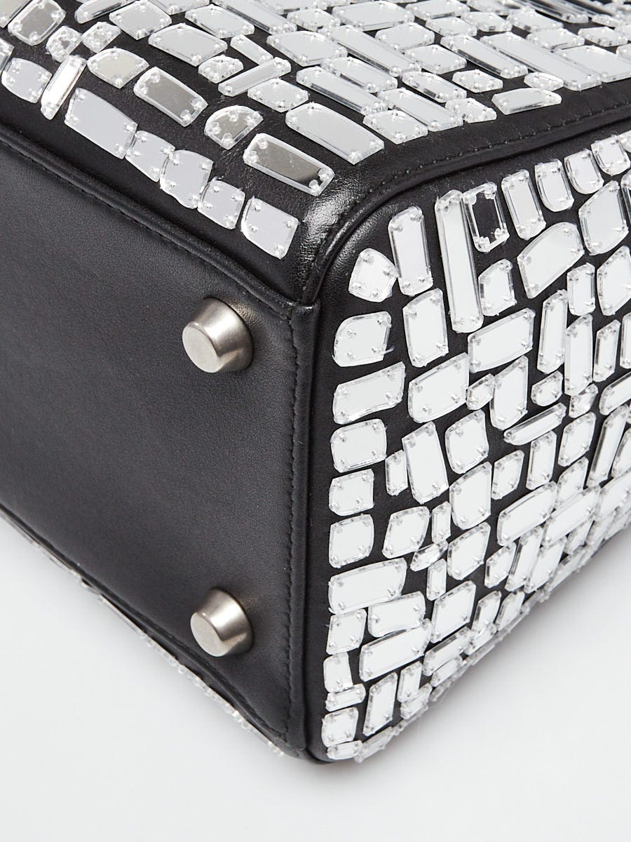 Christian Dior Black Leather Mosaic of Mirrors Medium Lady Dior