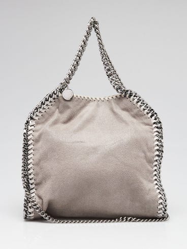 Stella McCartney Grey Shaggy Dear Faux-Leather Mini Falabella Bag