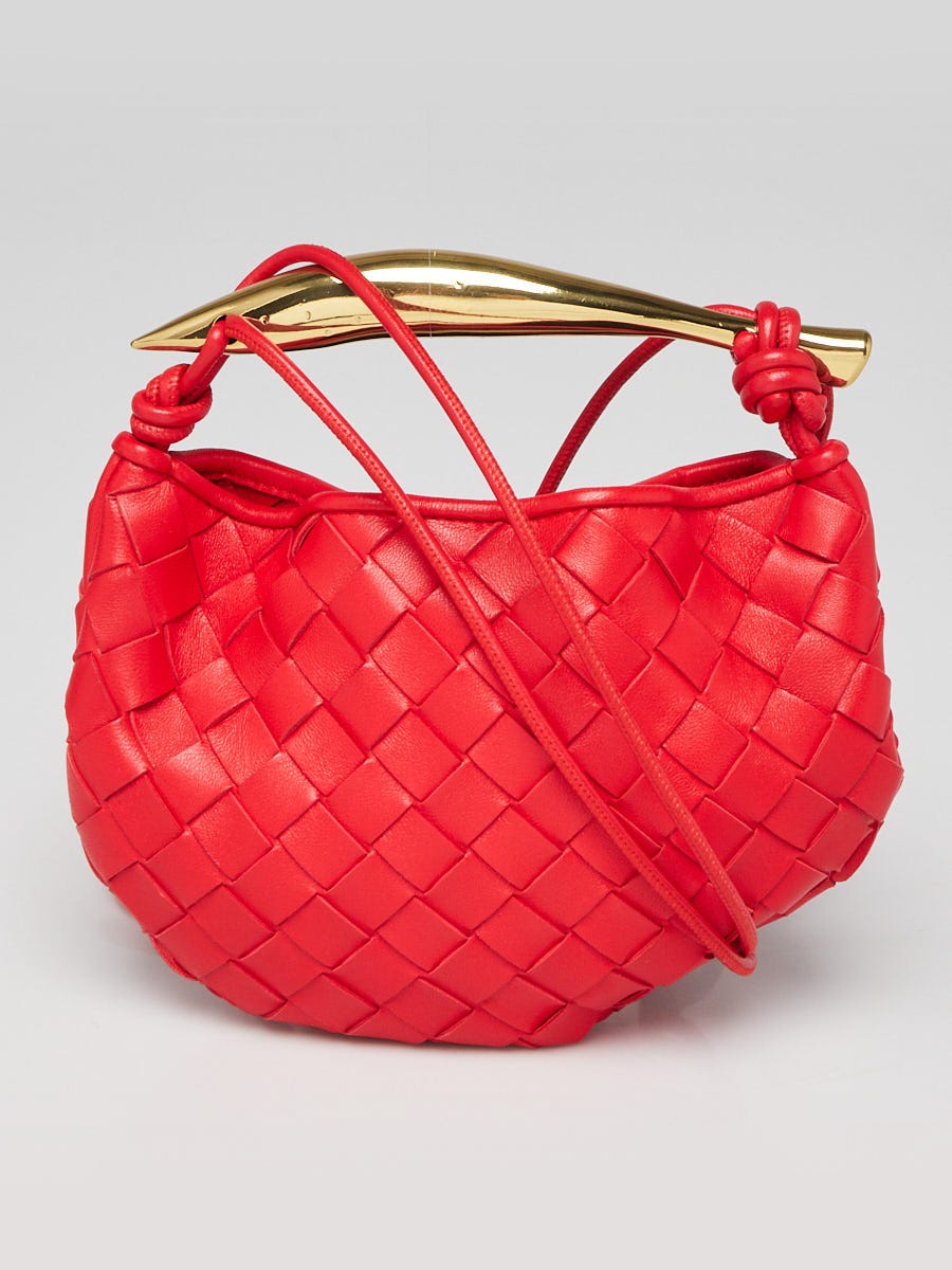 Bottega Veneta Red Woven Intrecciato Nappa Leather Baby Sardine