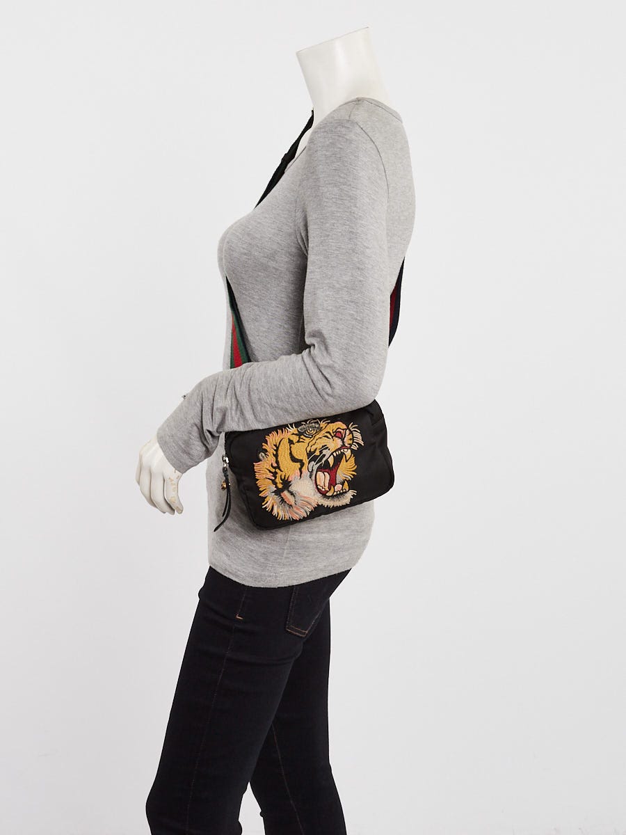 Gucci Black Nylon Tiger Patch Crossbody Bag | eBay