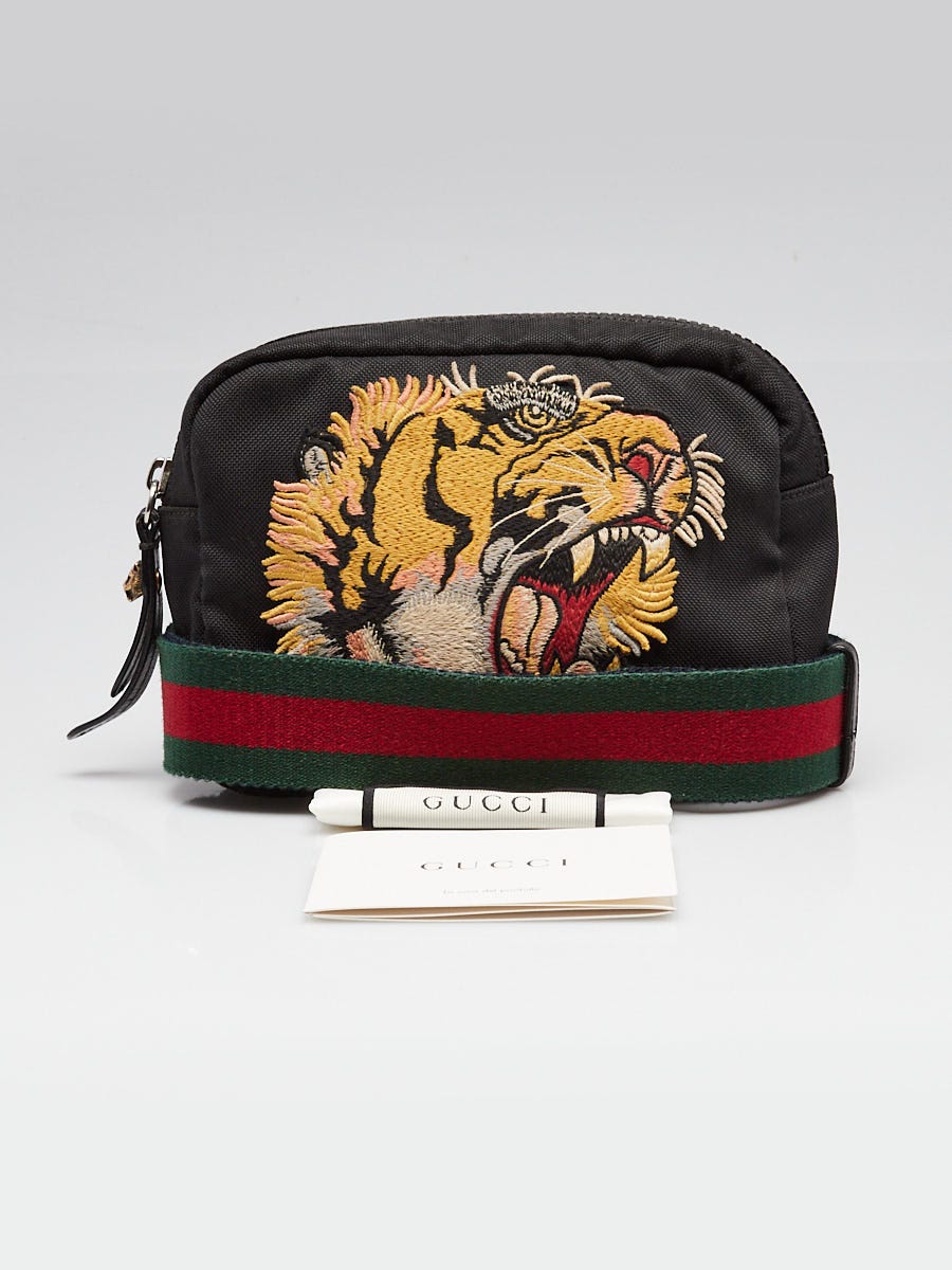 GUCCI ブラックナイロンバッグ Gucci Black Nylon Tiger Patch Crossbody Bag | eBay
