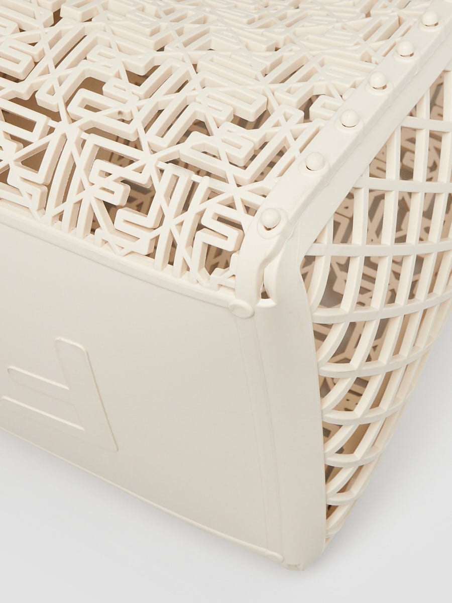 Fendi White Recycled Plastic FF Forty8 Basket Tote Bag - 7VA593