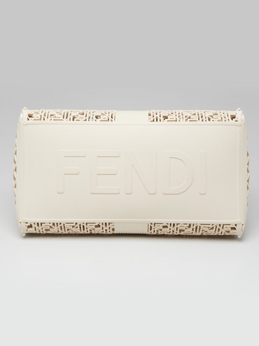 Fendi White Recycled Plastic FF Forty8 Basket Tote Bag - 7VA593