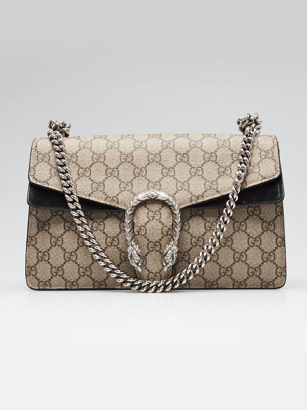 Gucci Beige/Black GG Supreme Coated Canvas Dionysus Small Shoulder Bag