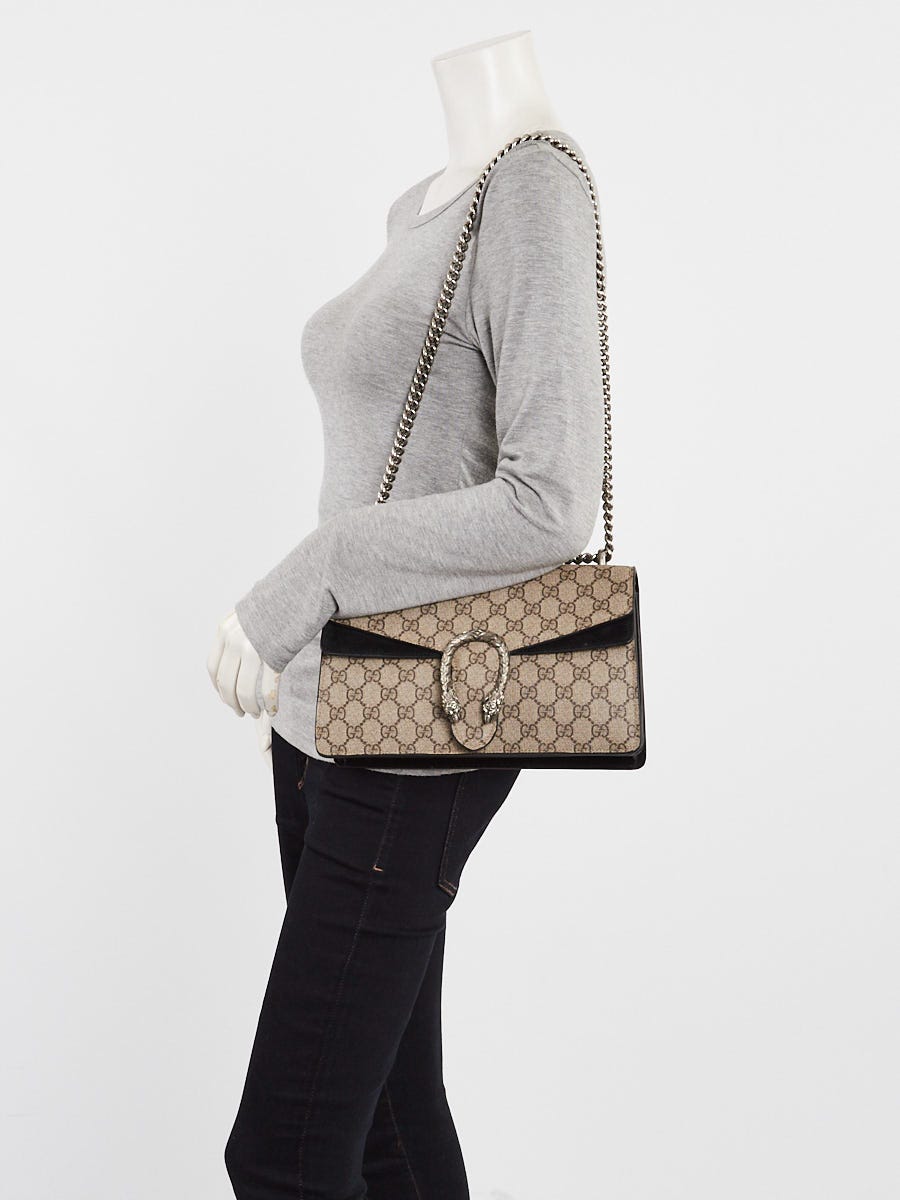 Gucci Beige/Black GG Supreme Coated Canvas Dionysus Small Shoulder Bag