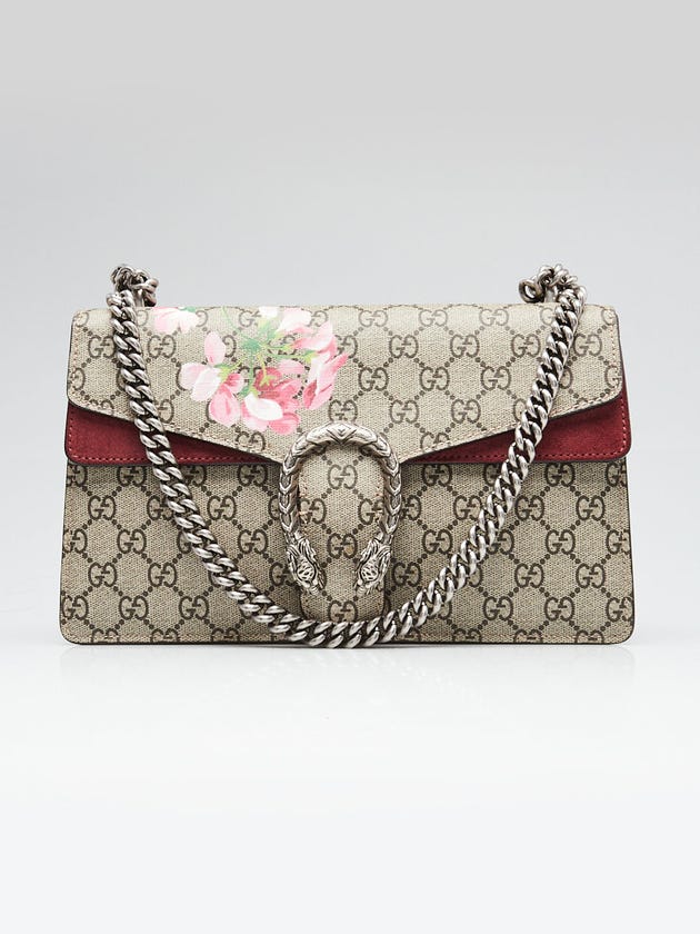 Gucci Beige/Pink GG Supreme Blooms Coated Canvas Small Dionysus Shoulder Bag