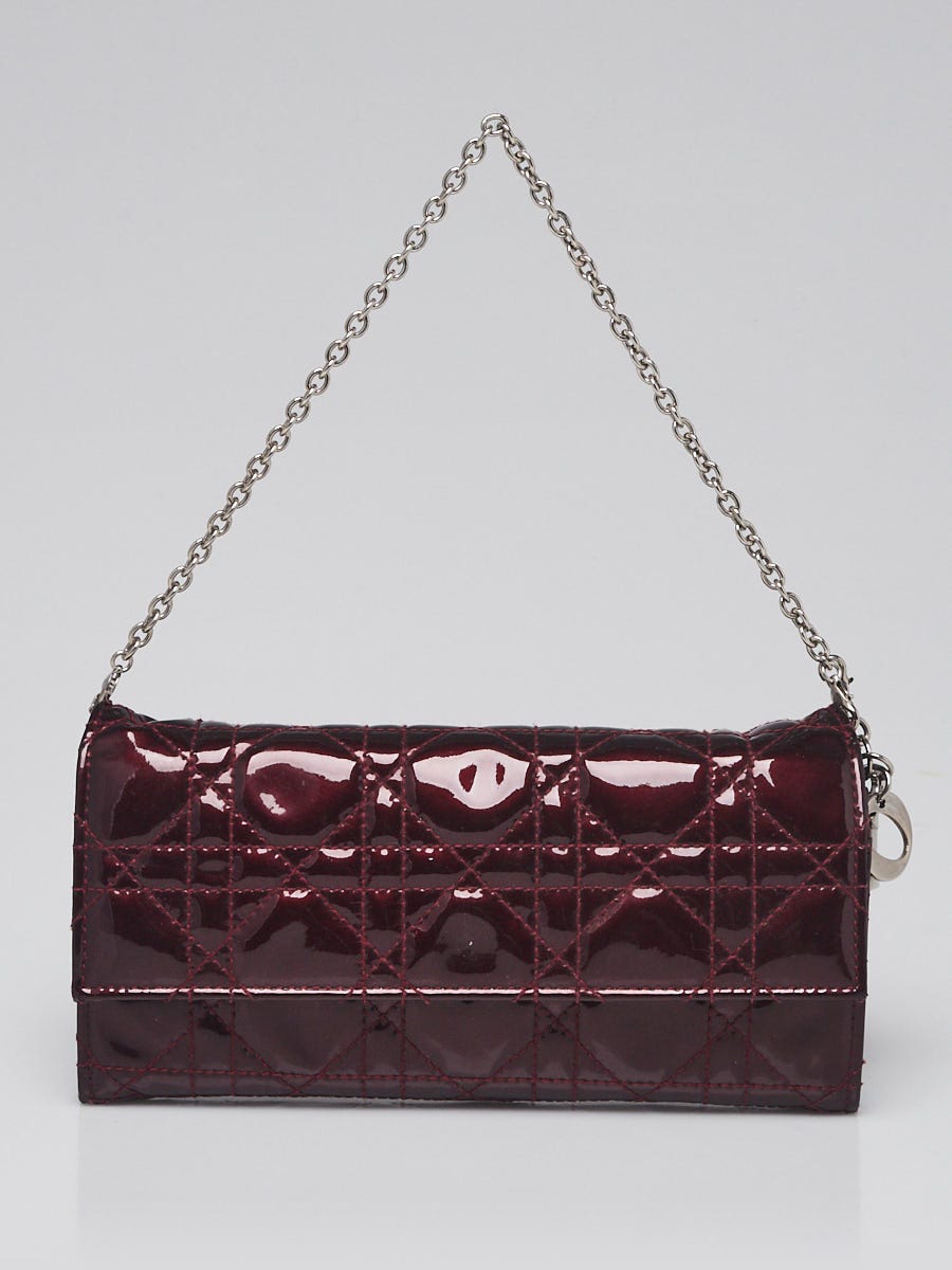 Christian Dior Burgundy Cannage Quilted Lambskin Leather Miss Dior