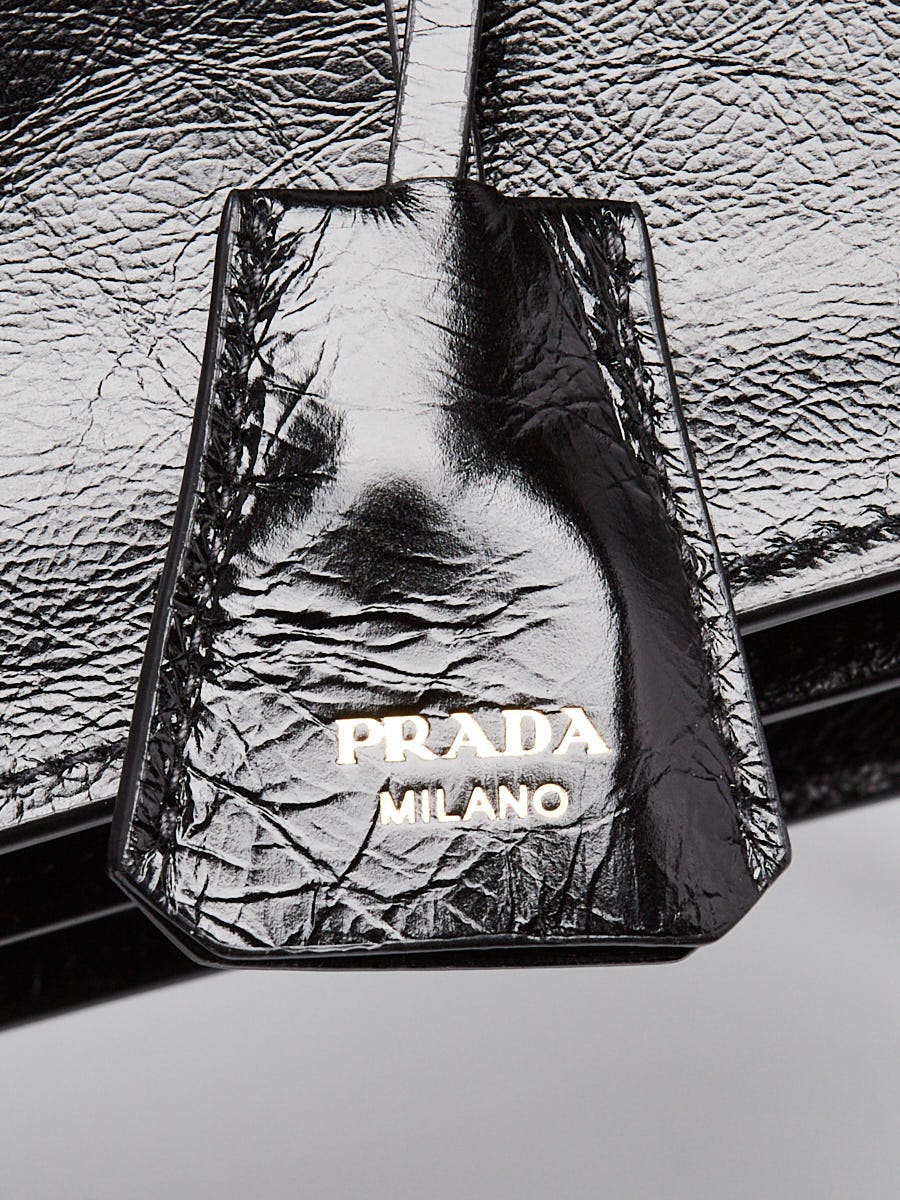 Prada Black Soft Lux Leather Medium Handle Bag 1BN026 | Yoogi's Closet