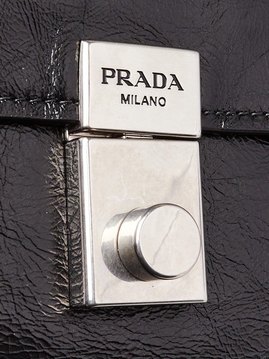 Prada Black Soft Lux Leather Medium Handle Bag 1BN026 | Yoogi's Closet
