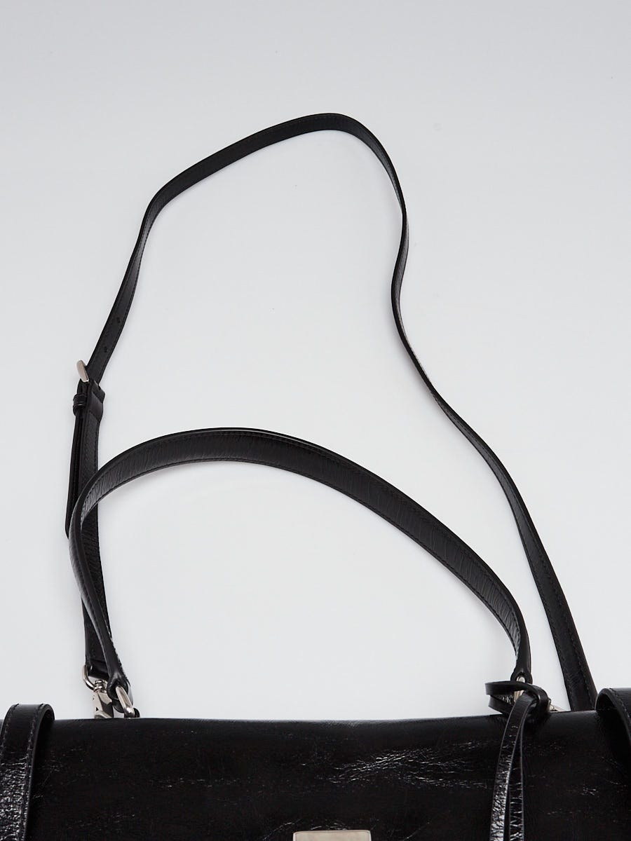 Prada Black Soft Lux Leather Medium Handle Bag 1BN026 | Yoogi's Closet