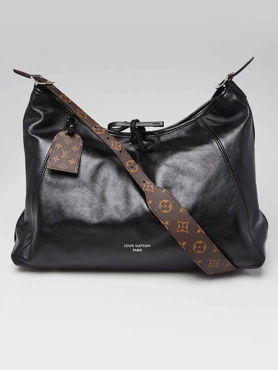 Louis Vuitton Black Lambskin Leather Monogram Canvas Carryall Vibe