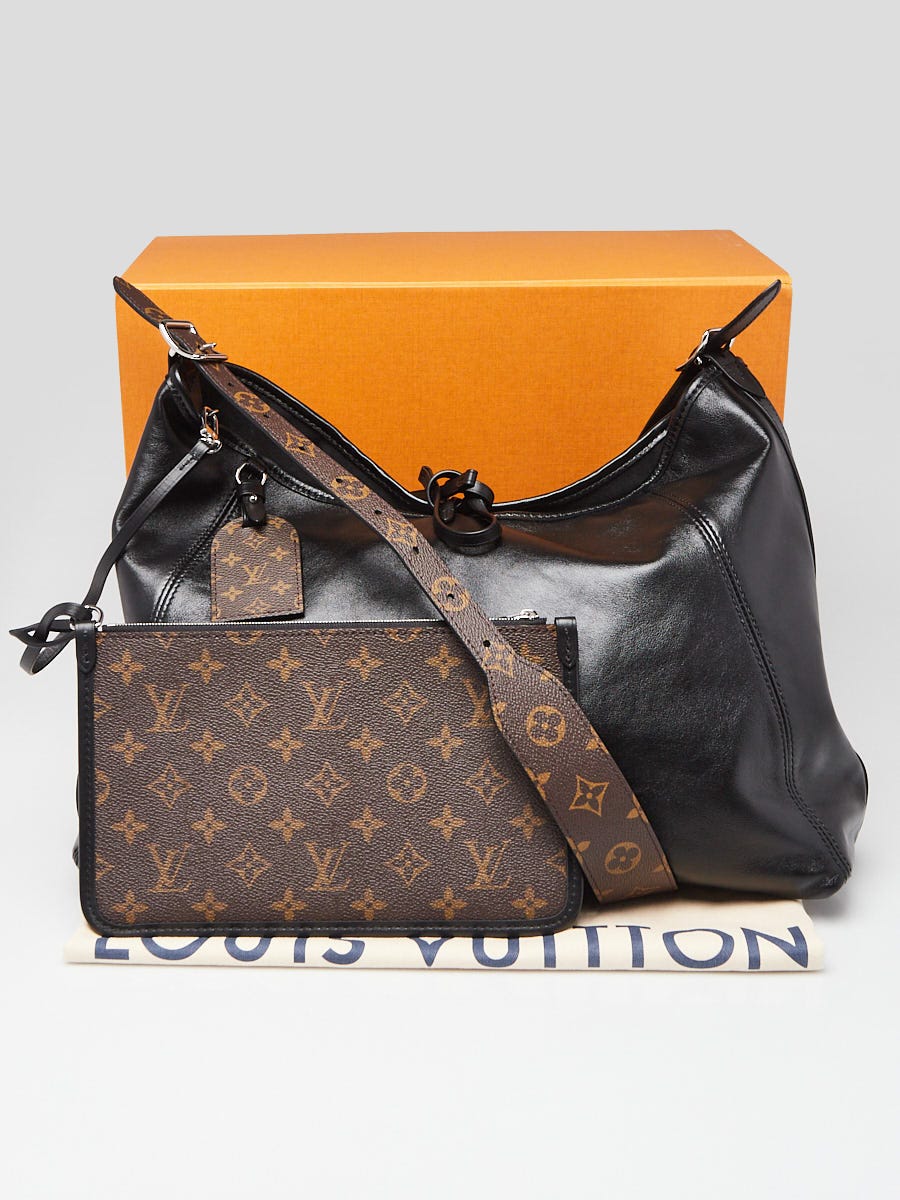 Louis Vuitton Black Lambskin Leather Monogram Canvas Carryall Vibe