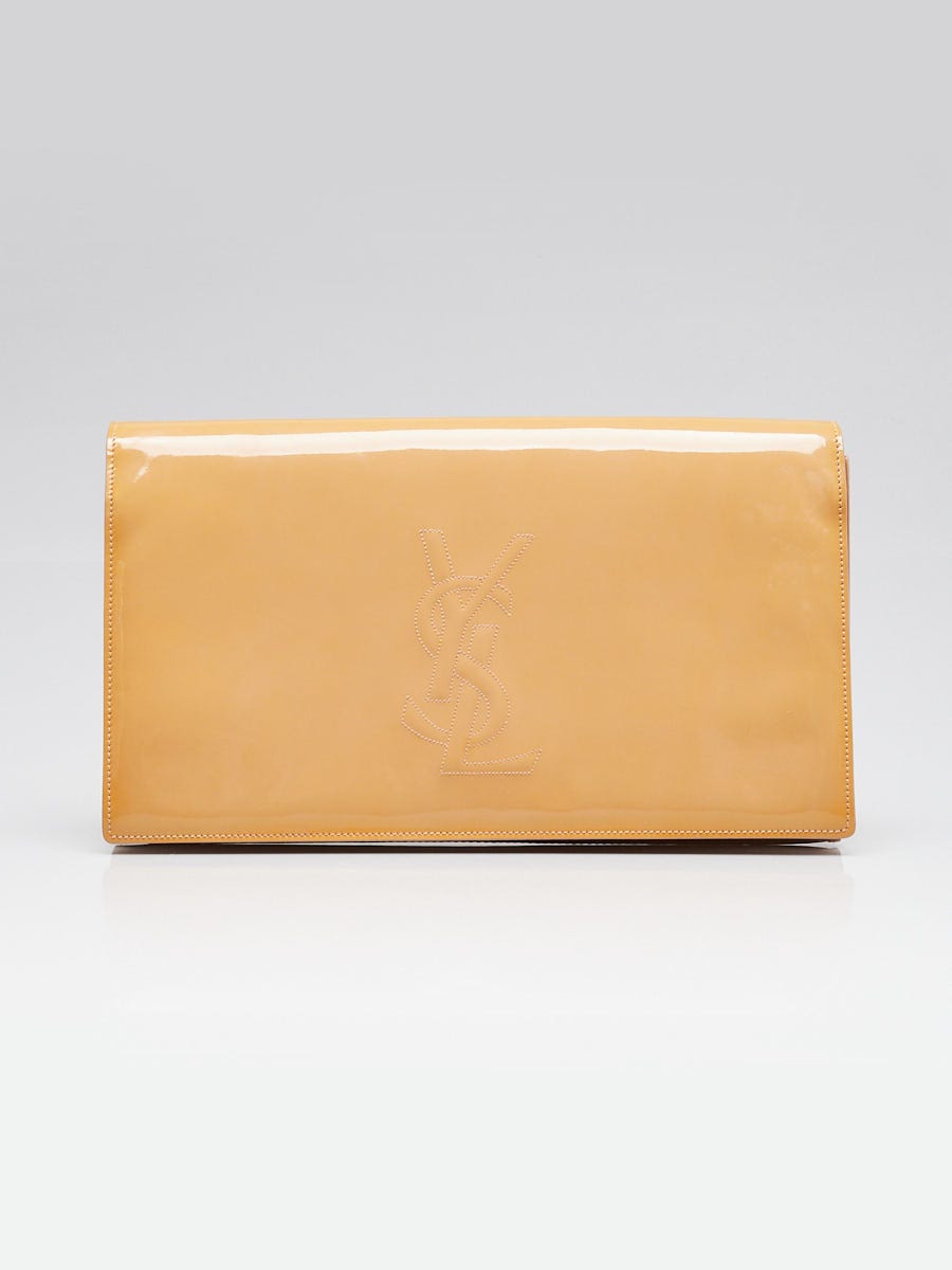 Yves Saint Laurent Beige Patent Leather Belle de Jour Clutch Bag