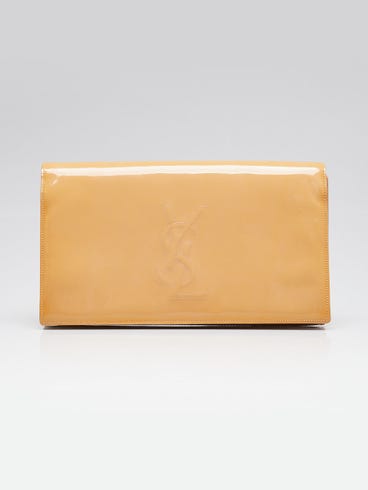 Yves Saint Laurent Beige Patent Leather Belle de Jour Clutch Bag