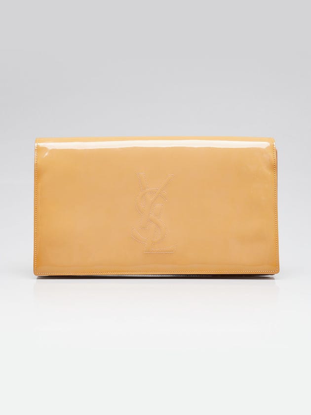 Yves Saint Laurent Beige Patent Leather Belle de Jour Clutch Bag