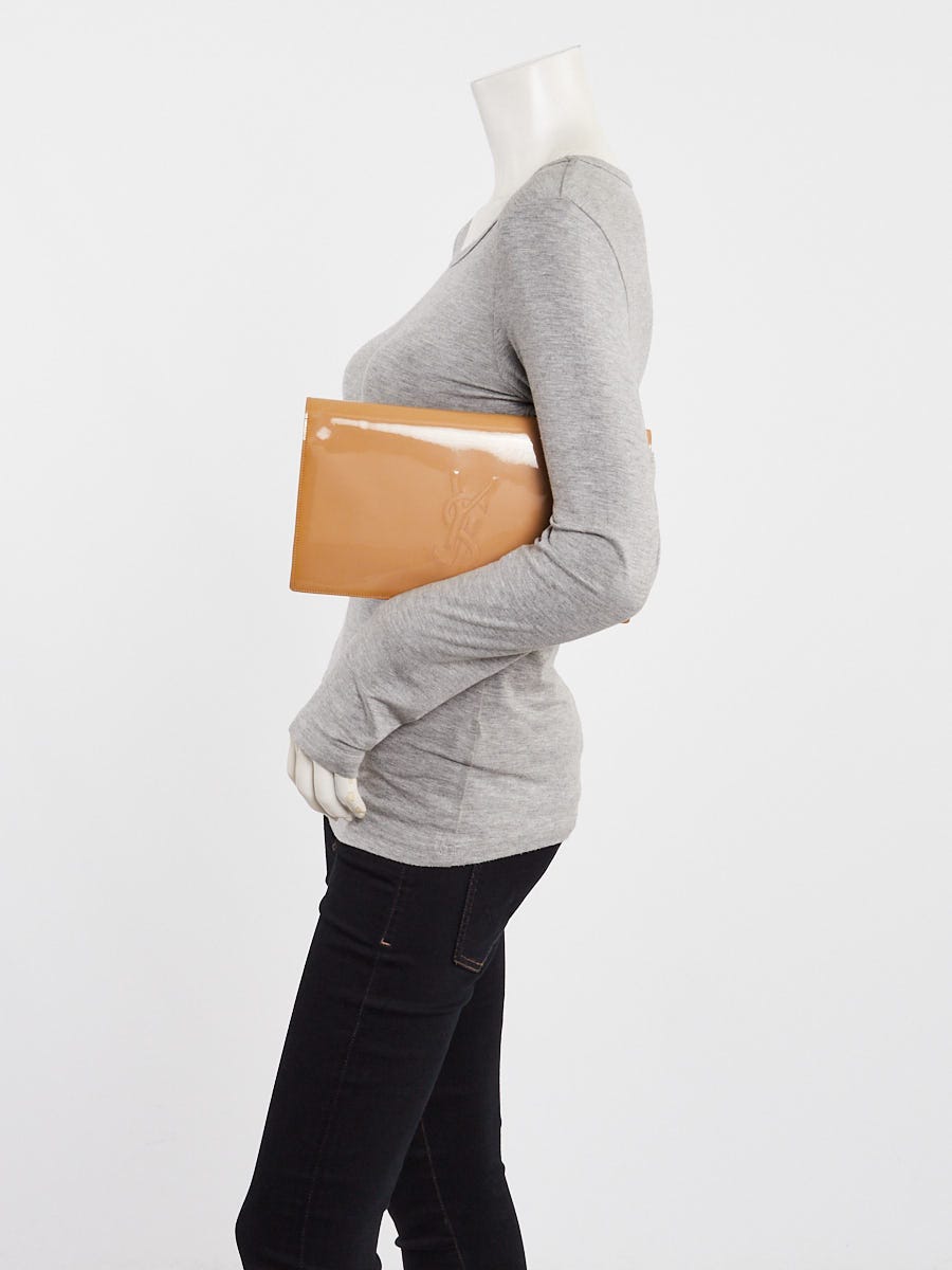 Yves Saint Laurent Beige Patent Leather Belle de Jour Clutch Bag