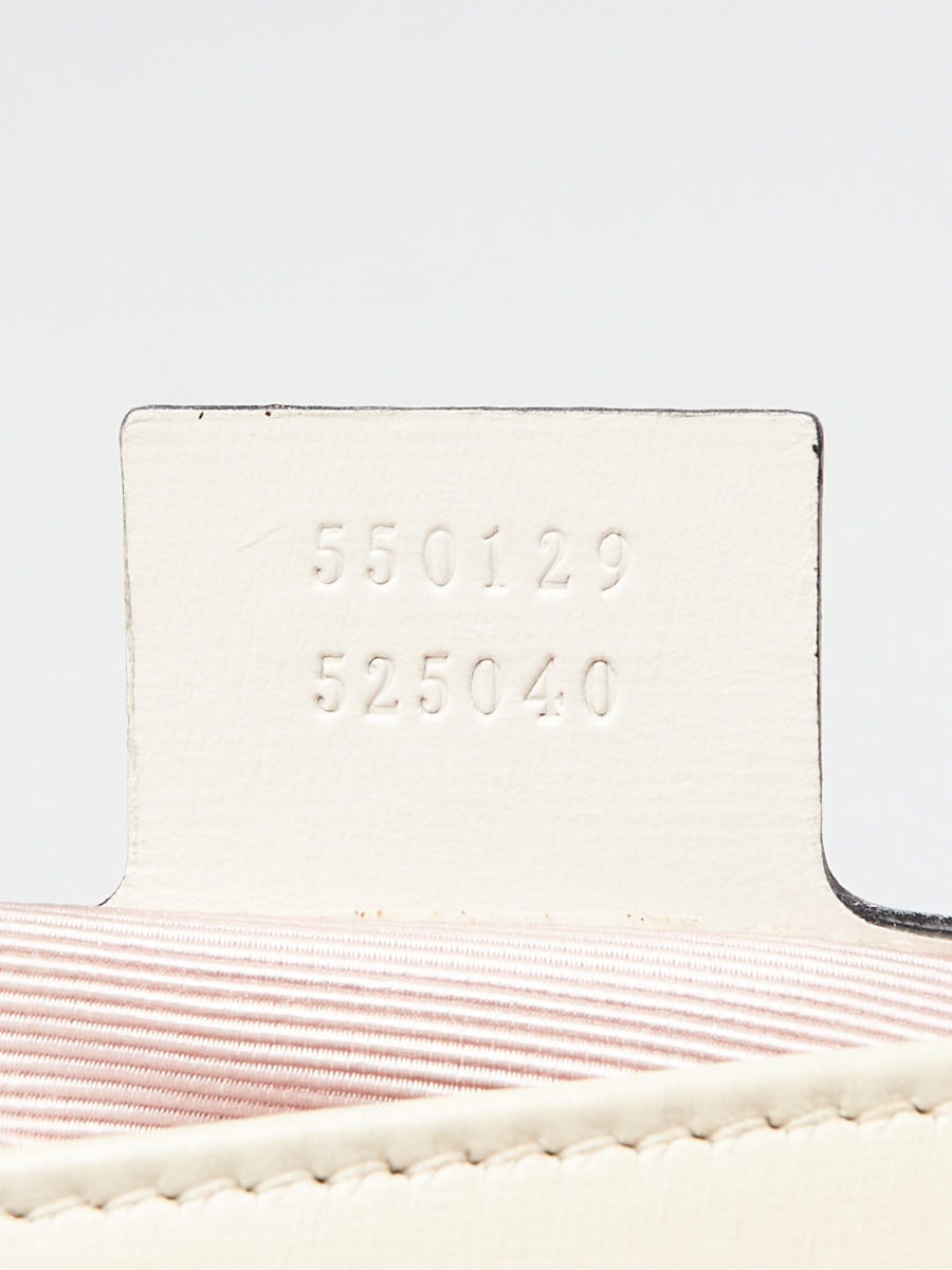 Gucci White/Black Leather Small Arli Crossbody Bag | Yoogi's Closet