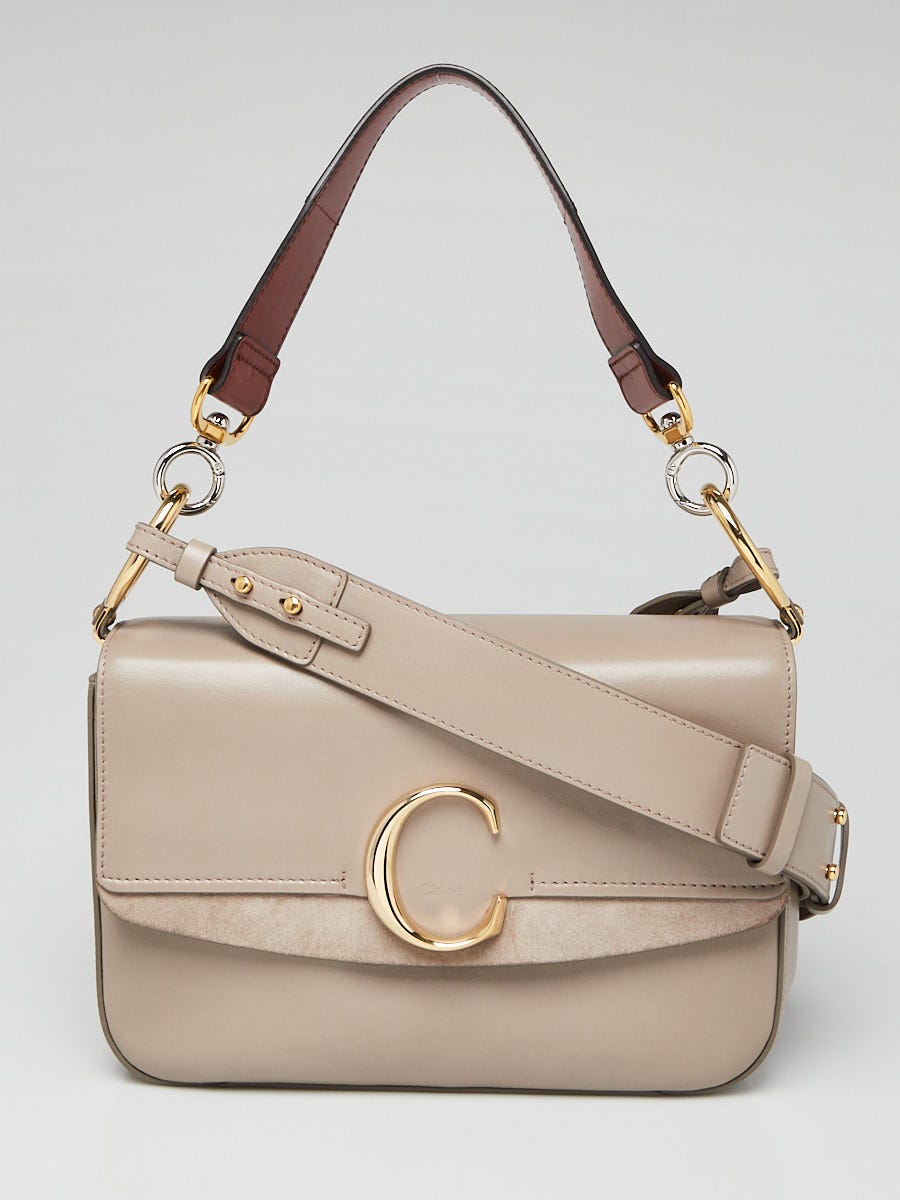 Chloe Motty Grey Leather/Suede C Shoulder Bag